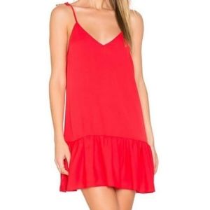 AMANDA UPRICHARD Women's Red Tie Strap Ruffle Dress. Size M.